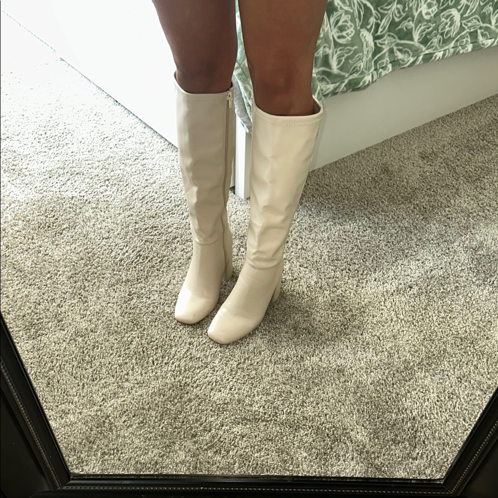 Elegant Cream Knee-High Boots